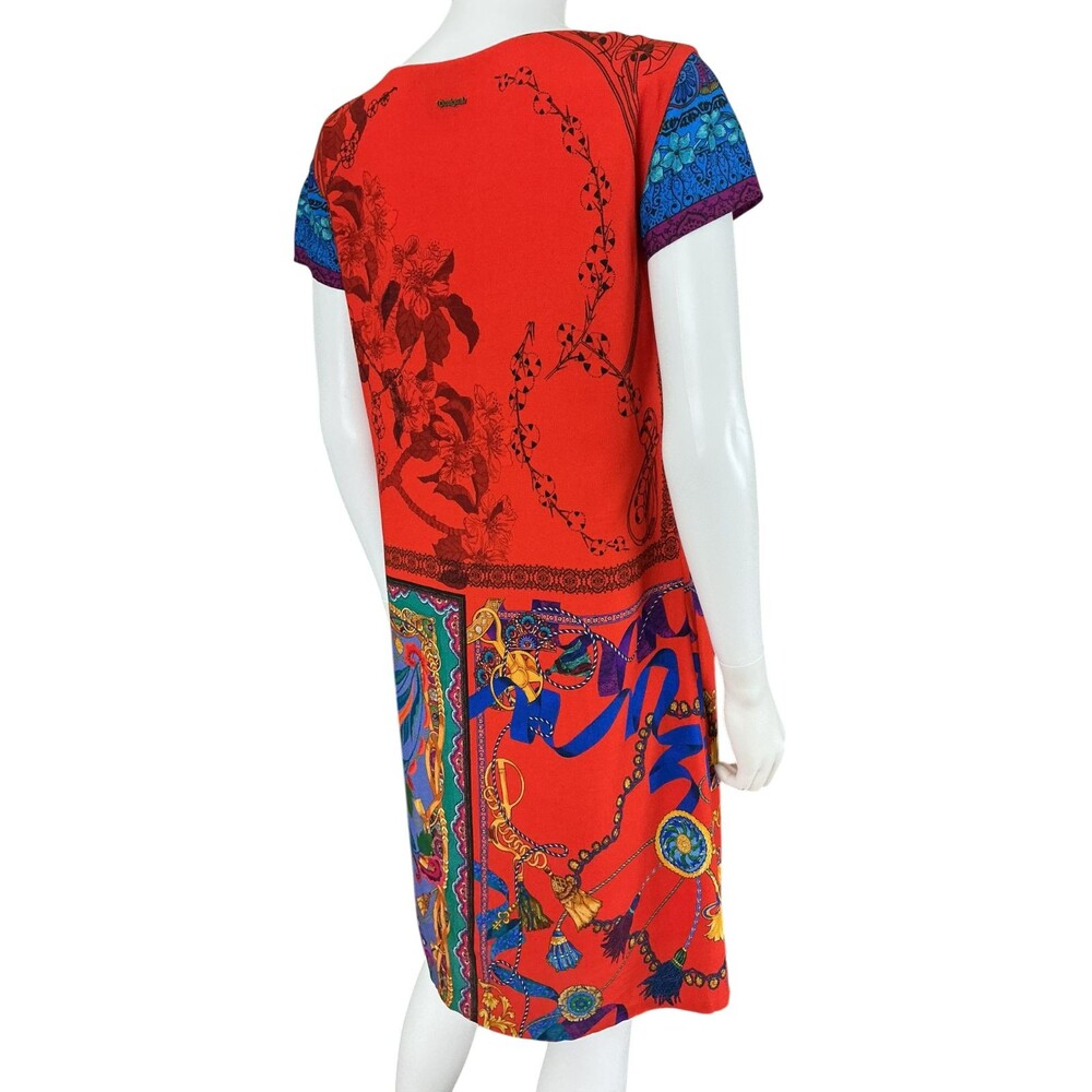 Desigual Koda Dress Size 40 Shift Mini Patchwork BOHO Scarf Print Festival Artsy - Picture 8 of 16
